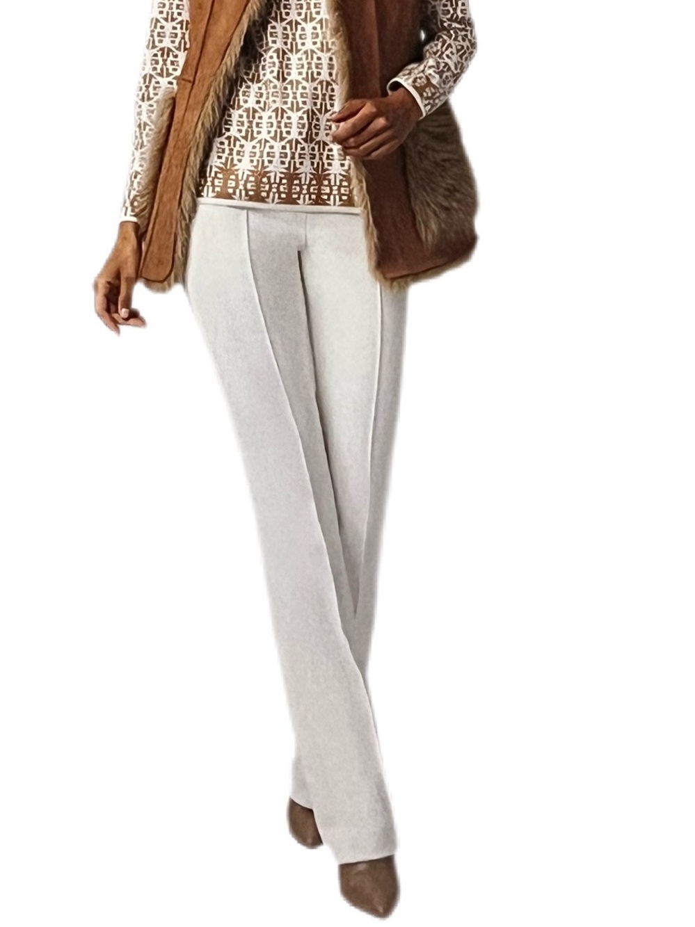 Etcetera Cream Bootcut Trousers - TALL - LONG INSEAM- Advertising Sample